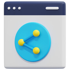 network 3d render icon illustration