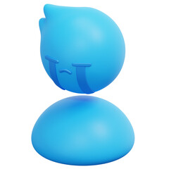 sad 3d render icon illustration