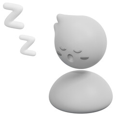 sleepy 3d render icon illustration