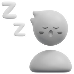 sleepy 3d render icon illustration