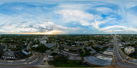 Aerial 360 drone photo City Hall Hollywood FL USA