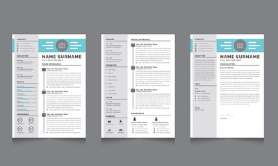 Resume Template Design CV Template
Professional resume letterhead, cover letter business layout job applications