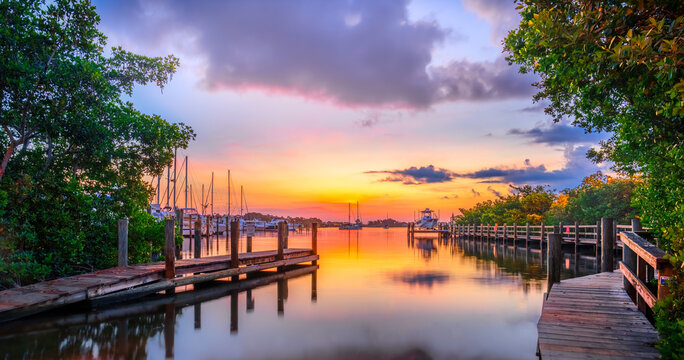Sunrise at the Venice Florida boat launch