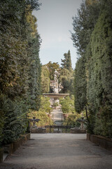 Perspective of Boboli garden in Florece, Italy