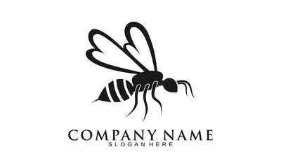Bee insect illustration vector logo