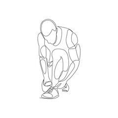 Sportsman vector illustration drawn in line art style