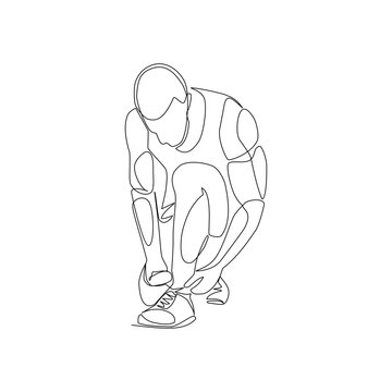 recommend clip art: Sportsman vector illustration drawn in line art style