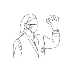 Vector illustration of a doctor drawn in line art style