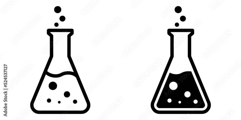 Fototapete ofvs113 outlinefilledvectorsign ofvs - flask vector icon . isolated transparent . chemistry - labora