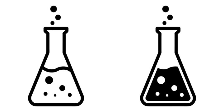 ofvs113 OutlineFilledVectorSign ofvs - flask vector icon . isolated transparent . chemistry - laboratory . black outline and filled version . AI 10 / EPS 10 . g11434