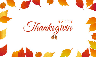 Thanksgiving day banner background. Celebration quotation for card.vector illustration. Autumn season