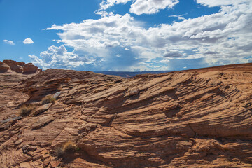 Rock formations viewed from the Beehive trail in Page, Arizona