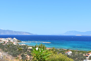 Fototapeta na wymiar Angistri Greece ,Angistri or Agkistri is a small island and municipality in the Saronic Gulf in the Islands regional unit, Greece.