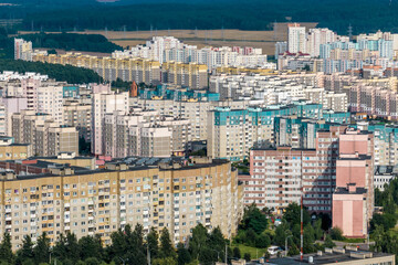 Naklejka premium aerial panoramic view of the residential area of high-rise buildings