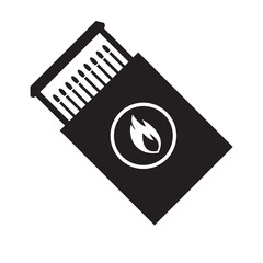 Fire matchbox stick pack icon | Black Vector illustration |