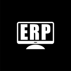 Enterprise Resource Planning icon isolated on dark background