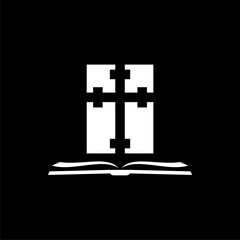 Holy bible book icon isolated on dark background