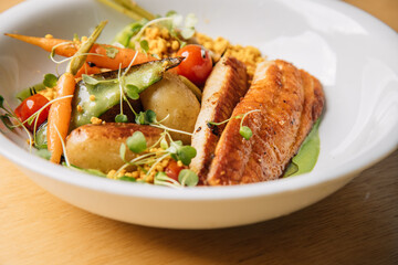 grilled chicken with vegetables