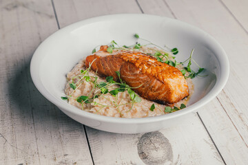 salmon with rice