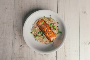 salmon with rice