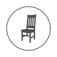 House wood furniture chair icon | Circle version icon |