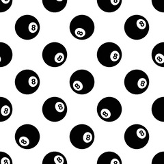 8 ball billiard pool snooker ball icon vector seamless pattern wallpaper digital paper design