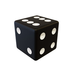 Black plastic dice.