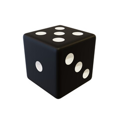 Black plastic dice.