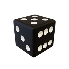 Black plastic dice.