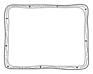 doodle comic style frame consists of black border, dots and oval lines