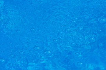Texture eau bleu et gouttes, idéal modèle arrière plan piscine d'été. 