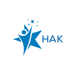 HAK Letter logo white background .HAK Business finance logo design vector image in illustrator .HAK letter logo design for entrepreneur and business.
