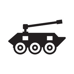 High tech military tank icon | Black Vector illustration |
