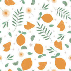 Light summer lemon pattern. Cute summer patterns with juicy symbols of summer. Ideal for decoration, textiles, covers, cases and more