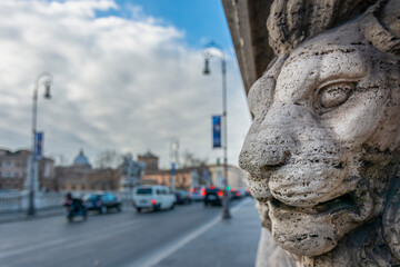 Obraz premium Rome capital city streets piazza houses with beautiful sky