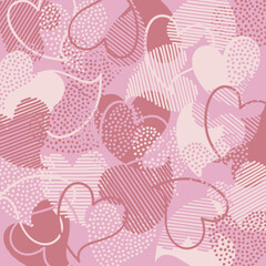 くすみカラーのハート柄背景