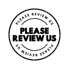 Please Review Us text stamp, concept background