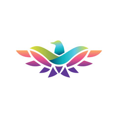 Obraz premium bird logo, eagle technology logo digital symbol icon