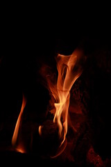 fire in the fireplace
