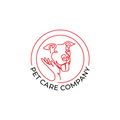 Line Art Pet Care Logo Design