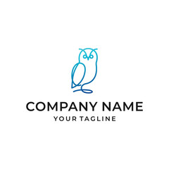 Line Art Owl Logo Design