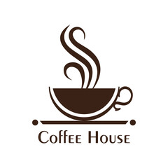 Coffee logo, coffee shop logo symbol