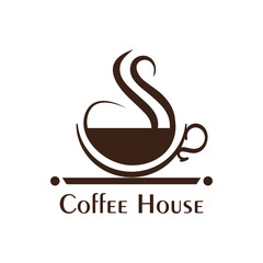 Coffee logo, coffee shop logo symbol