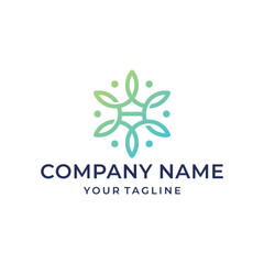 Obraz premium Modern Geometric Leaf Logo Design