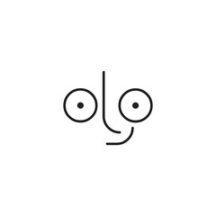 happy face logo, people face concept symbol