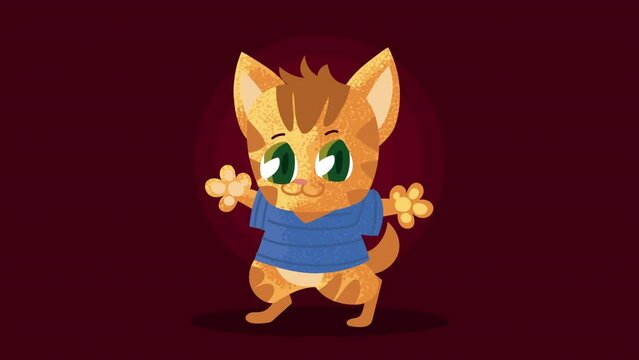 cute cat comic character animation