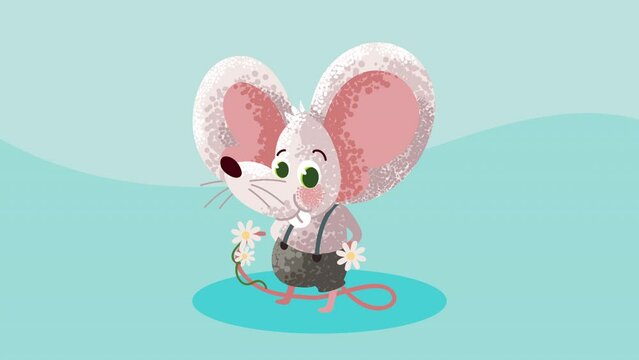 cute mouse comic character animation
