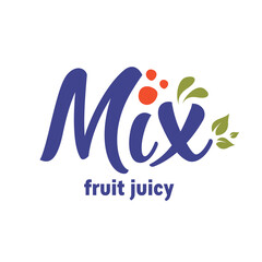 mix fruit juicy logo, healthy drink