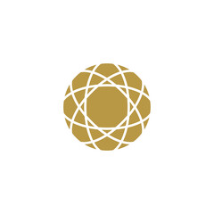 royal luxury circular golden logo, decoration emblem