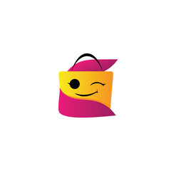 purse bag mascot, happy cute purse logo